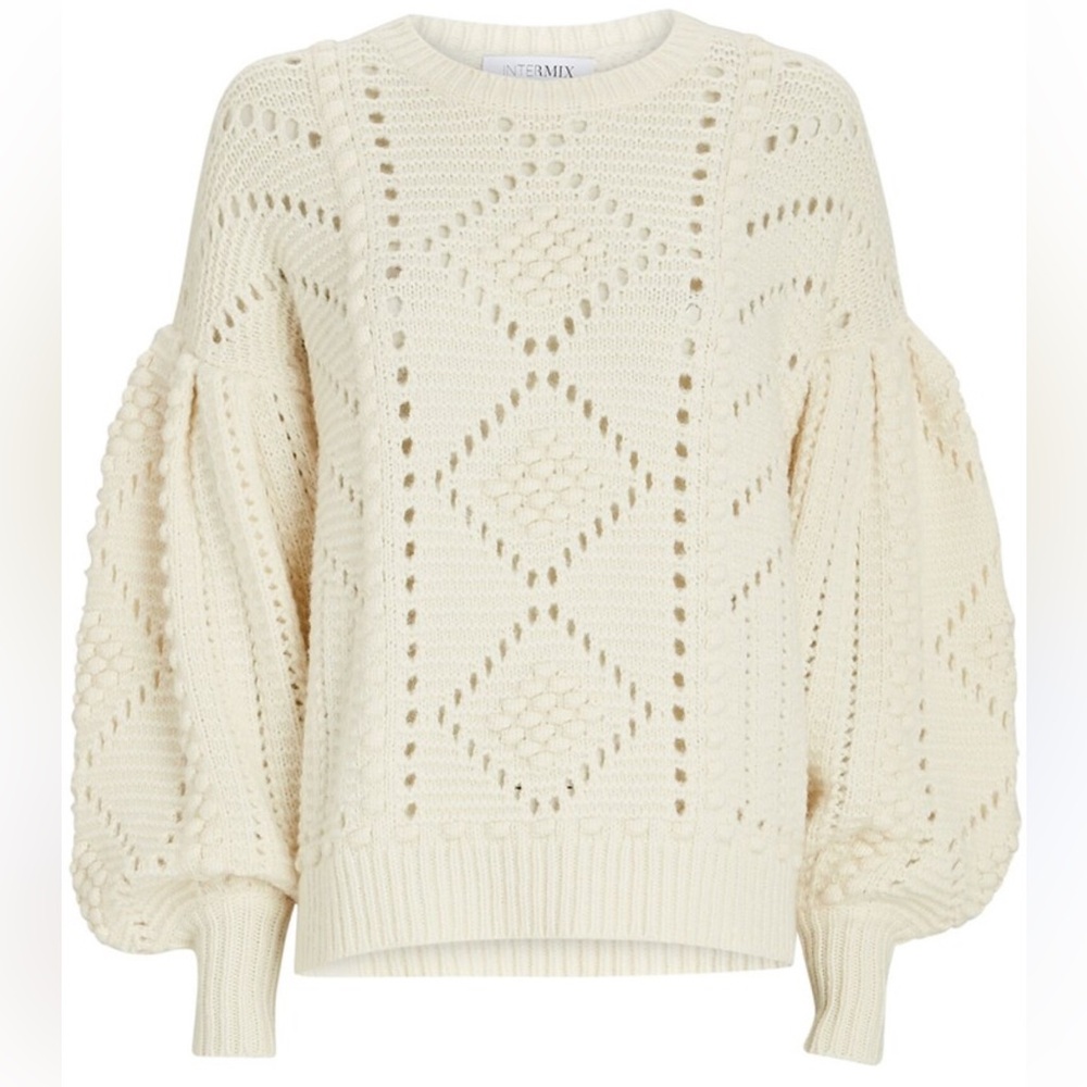 INTERMIX Wool/Cashmere Cable Knit Sweater Size PM